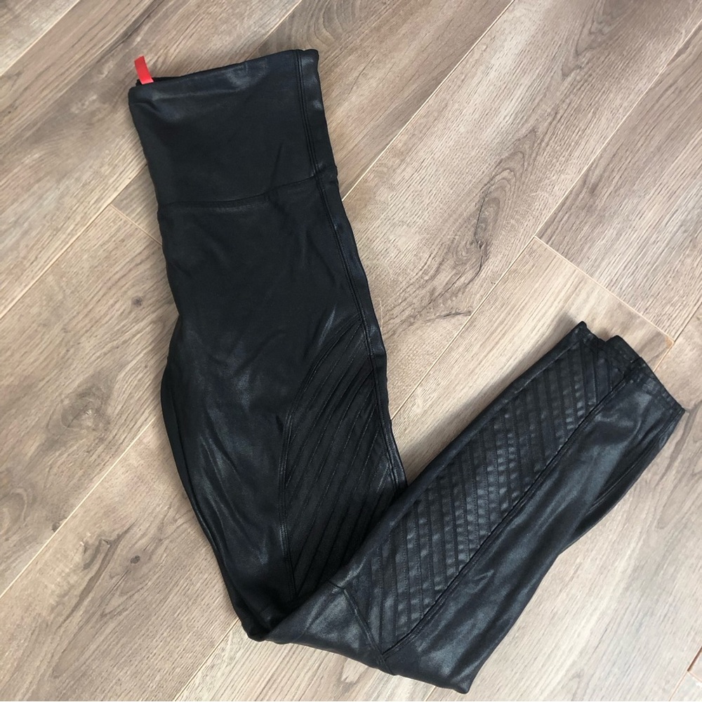 Spanx Faux Leather Moto Leggings
